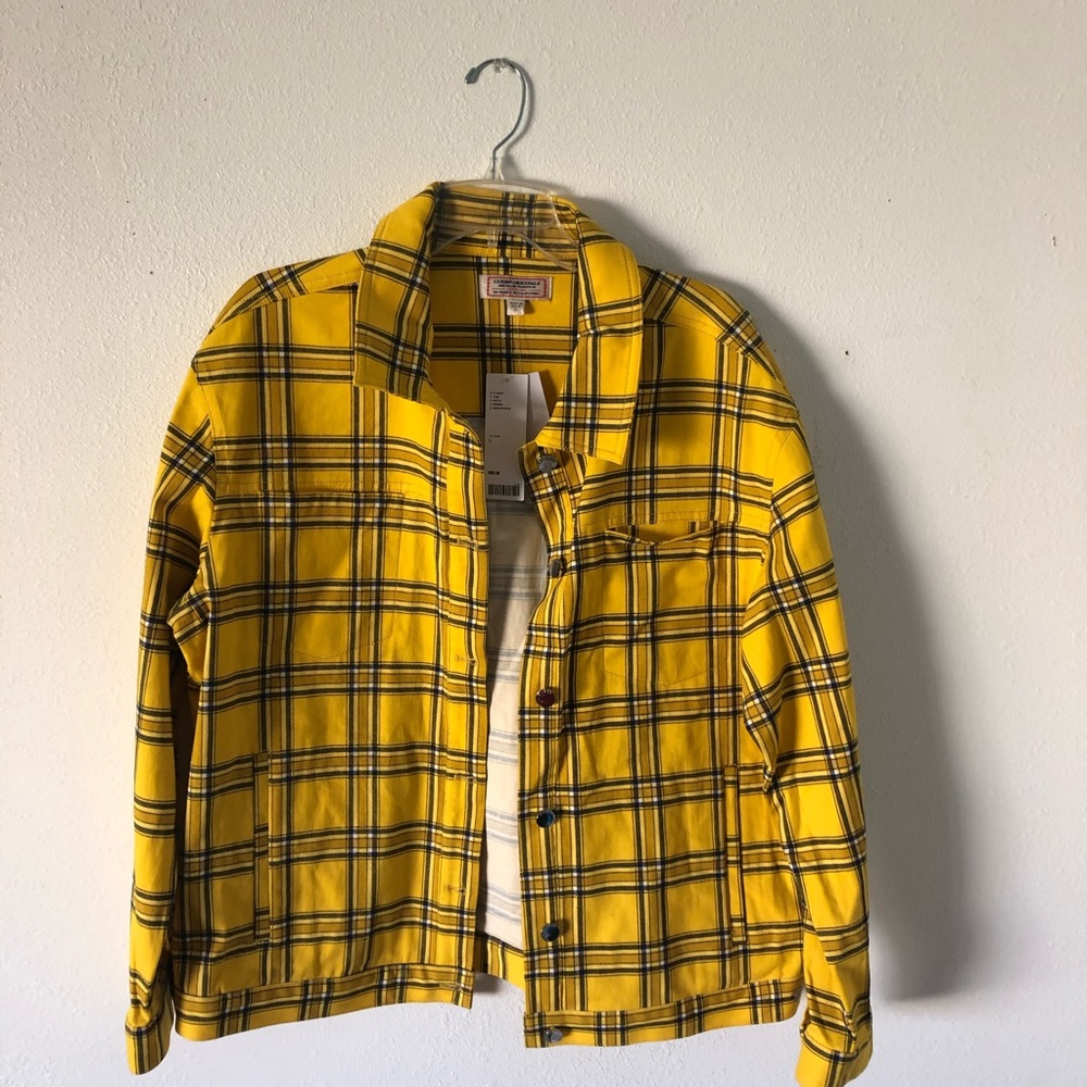 NWT GUESS yellow plaid jacket!